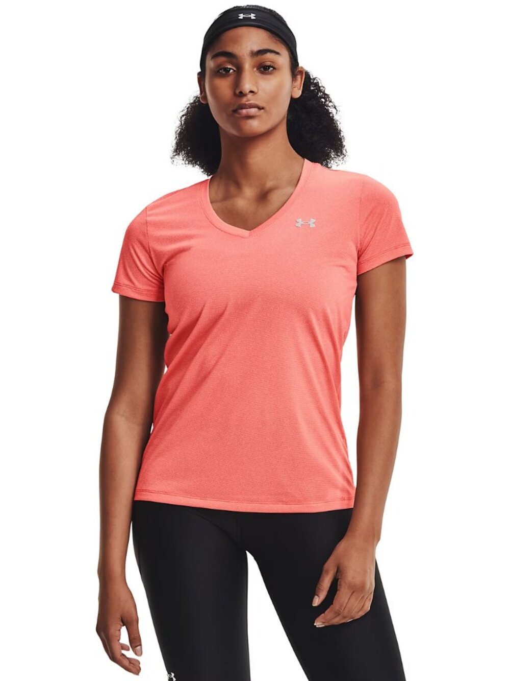 Under Armour Womens Bubble Tech Heather Short-Sleeve V-Neck T-Shirt